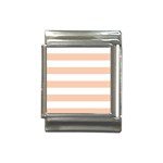 Horizontal Stripes - White and Apricot Orange Italian Charm (13mm)