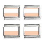 Horizontal Stripes - White and Apricot Orange 9mm Italian Charm (4 pack)
