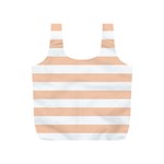 Horizontal Stripes - White and Apricot Orange Full Print Recycle Bag (S)