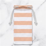 Horizontal Stripes - White and Apricot Orange Jewelry Bag