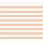 Horizontal Stripes - White and Apricot Orange Collage 8  x 10 