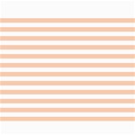 Horizontal Stripes - White and Apricot Orange Collage 11  x 14 