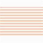 Horizontal Stripes - White and Apricot Orange Collage 12  x 18 