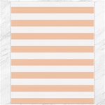 Horizontal Stripes - White and Apricot Orange Canvas 11  x 14 