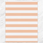 Horizontal Stripes - White and Apricot Orange Canvas 12  x 16 