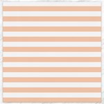 Horizontal Stripes - White and Apricot Orange Canvas 16  x 16 
