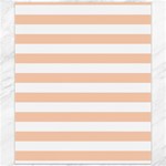 Horizontal Stripes - White and Apricot Orange Canvas 20  x 24 