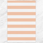Horizontal Stripes - White and Apricot Orange Canvas 20  x 30 