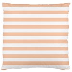 Horizontal Stripes - White and Apricot Orange Large Cushion Case (Two Sides)