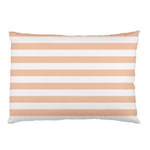 Horizontal Stripes - White and Apricot Orange Pillow Case (One Side)