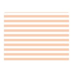 Horizontal Stripes - White and Apricot Orange Double Sided Flano Blanket (Mini)