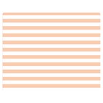 Horizontal Stripes - White and Apricot Orange Double Sided Flano Blanket (Medium)