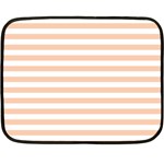 Horizontal Stripes - White and Apricot Orange Fleece Blanket (Mini)