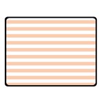 Horizontal Stripes - White and Apricot Orange Fleece Blanket (Small) (One Side)