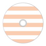 Horizontal Stripes - White and Apricot Orange CD Wall Clock