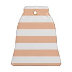 Horizontal Stripes - White and Apricot Orange Bell Ornament (Two Sides)