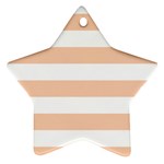 Horizontal Stripes - White and Apricot Orange Ornament (Star)