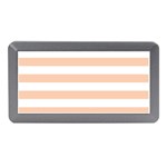 Horizontal Stripes - White and Apricot Orange Memory Card Reader (Mini)
