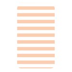 Horizontal Stripes - White and Apricot Orange Memory Card Reader (Rectangular)