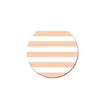 Horizontal Stripes - White and Apricot Orange Golf Ball Marker