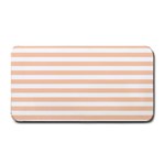 Horizontal Stripes - White and Apricot Orange Medium Bar Mat