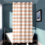 Horizontal Stripes - White and Apricot Orange Shower Curtain 36  x 72  (Stall)