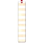 Horizontal Stripes - White and Apricot Orange Large Book Mark