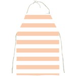 Horizontal Stripes - White and Apricot Orange Full Print Apron