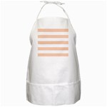 Horizontal Stripes - White and Apricot Orange BBQ Apron