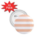 Horizontal Stripes - White and Apricot Orange 1.75  Button (10 pack)