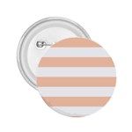 Horizontal Stripes - White and Apricot Orange 2.25  Button
