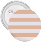 Horizontal Stripes - White and Apricot Orange 3  Button