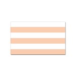 Horizontal Stripes - White and Apricot Orange Sticker (Rectangular)