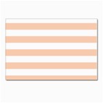 Horizontal Stripes - White and Apricot Orange Postcard 4 x 6  (Pkg of 10)