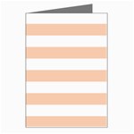 Horizontal Stripes - White and Apricot Orange Greeting Card