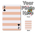 Horizontal Stripes - White and Apricot Orange Playing Cards 54 Designs