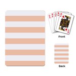 Horizontal Stripes - White and Apricot Orange Playing Cards Single Design