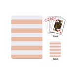 Horizontal Stripes - White and Apricot Orange Playing Cards (Mini)