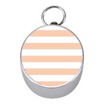 Horizontal Stripes - White and Apricot Orange Silver Compass (Mini)