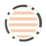 Horizontal Stripes - White and Apricot Orange Poker Chip Card Guard