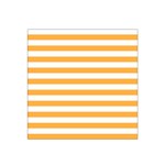 Horizontal Stripes - White and Pastel Orange Satin Bandana Scarf