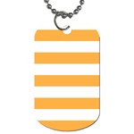 Horizontal Stripes - White and Pastel Orange Dog Tag (Two Sides)
