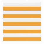 Horizontal Stripes - White and Pastel Orange Medium Glasses Cloth (2 Sides)