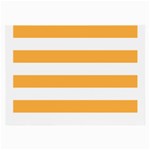 Horizontal Stripes - White and Pastel Orange Large Glasses Cloth (2 Sides)