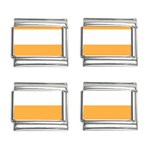 Horizontal Stripes - White and Pastel Orange 9mm Italian Charm (4 pack)