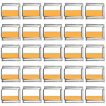 Horizontal Stripes - White and Pastel Orange 9mm Italian Charm (25 pack)