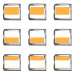 Horizontal Stripes - White and Pastel Orange Mega Link Italian Charm (9 pack)