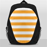 Horizontal Stripes - White and Pastel Orange Backpack Bag