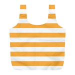 Horizontal Stripes - White and Pastel Orange Full Print Recycle Bag (L)