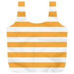 Horizontal Stripes - White and Pastel Orange Full Print Recycle Bag (XL)